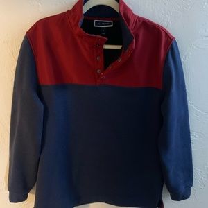 Red / blue club room fleece sweater - Large